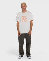 Stack Wave Washed Premium Short Sleeve Knit T-Shirt - Off White