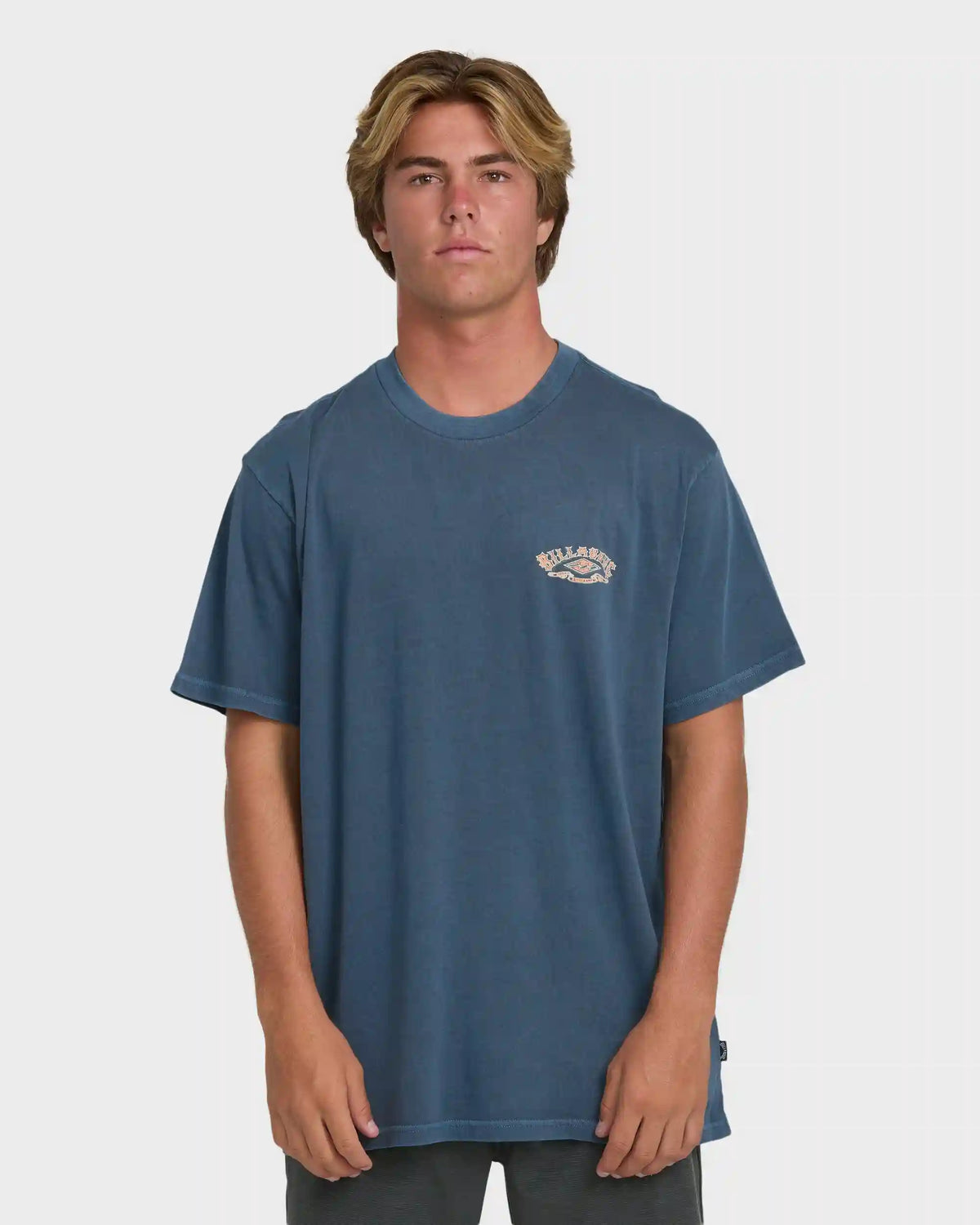 Heritage Arch Wave Washed Premium Short Sleeve Knit T-Shirt - Dark Denim