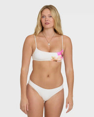 Sunny Shore Jaclyn Crop  Bralette Bikini Top - Salt Crystal