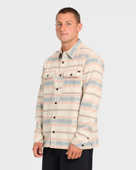 Offshore Jacquard Long Sleeve Flannel Shirt - Sand Khaki