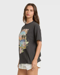 Dreamy Memories Short Sleeve Cotton T-Shirt - Off Black