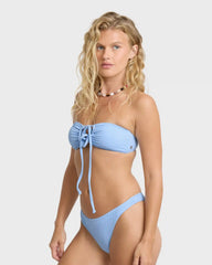 Rising Tide Drew Bandeau Bikini Top - Blue Bell
