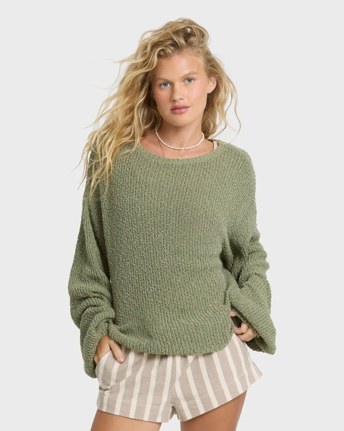 Open Air Crewneck Sweater - Army Green