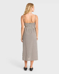 Beach Check Midi Dress - White/Black