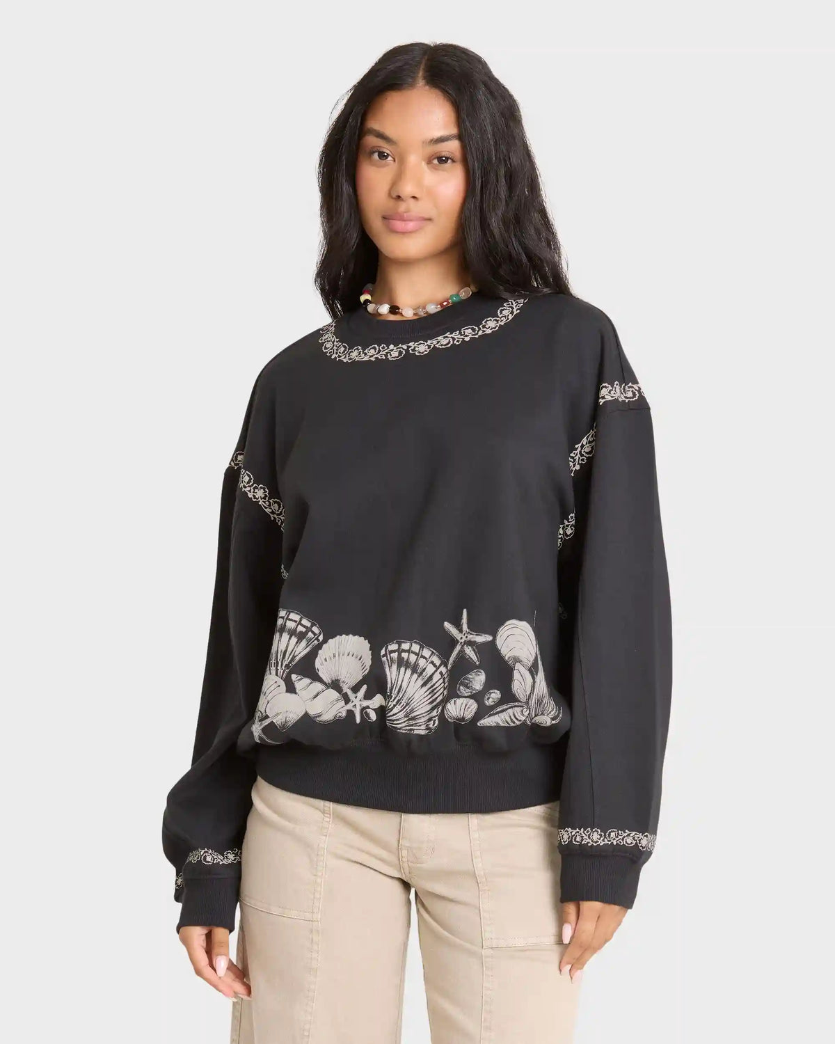 Sea Treasure Kendal Crewneck Sweatshirt - Black Sands