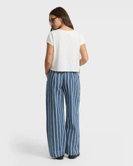 Zonte Elastic Waist Saltwashed Denim Pants - Blue Smoke