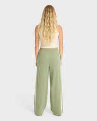 Wave Stamp Knit Pants - Army Green