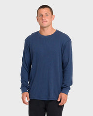 Essential Thermal Long Sleeve Knit Tee - Dark Denim