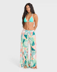 Split Spirit Elastic Waist Pants - Misty Blue