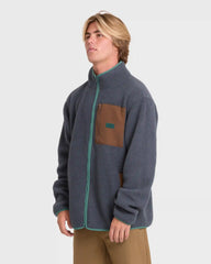 Alpine Mock Neck Full-Zip Fleece - Blue Graphite