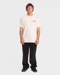 Glance Wave Washed Premium Short Sleeve Knit T-Shirt - Oatmeal