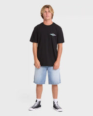 Crayon Wave Premium Short Sleeve Knit T-Shirt - Black
